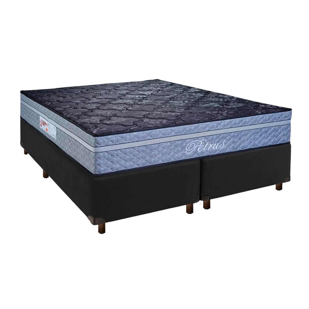 Cama Box + Colchão Queen Molas Ensacadas Petrus Paropas