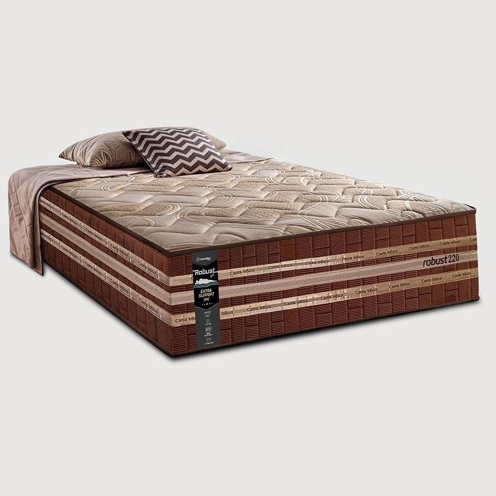 Colchão Solteiro Com Espuma Látex 88x188x38 Robust Gel 220 Caramelo Cama Inbox