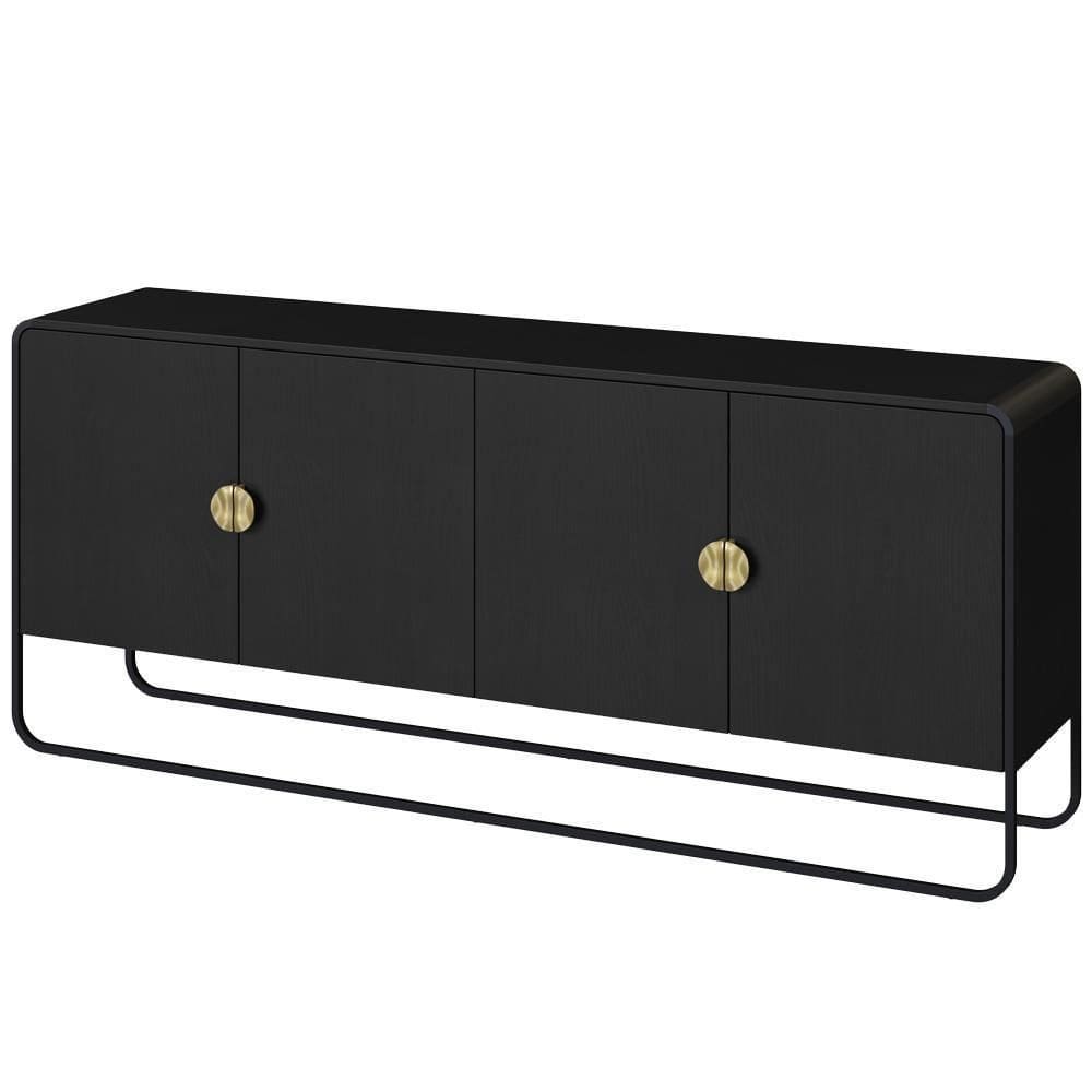 Buffet Aparador Organico 4 Portas 180 Cm Artesano Nero