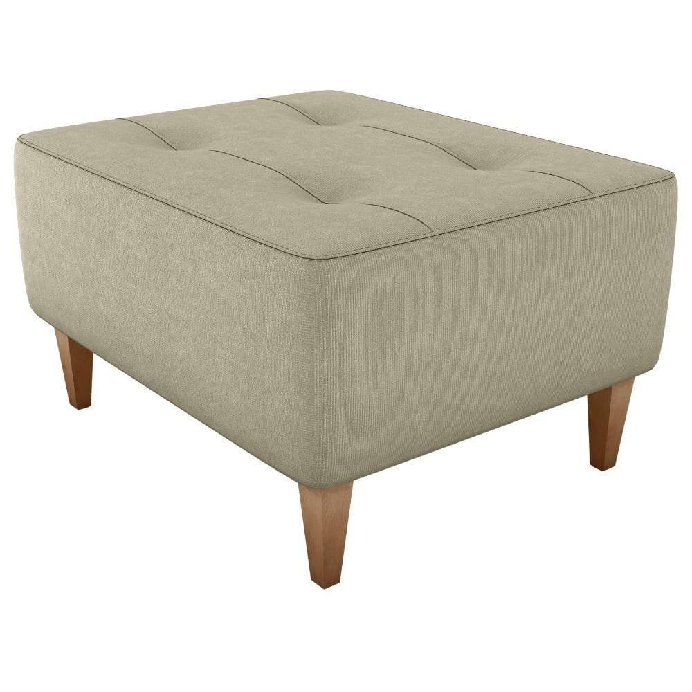 Puff Decorativo Sala Piva Veludo Light Milani Bege