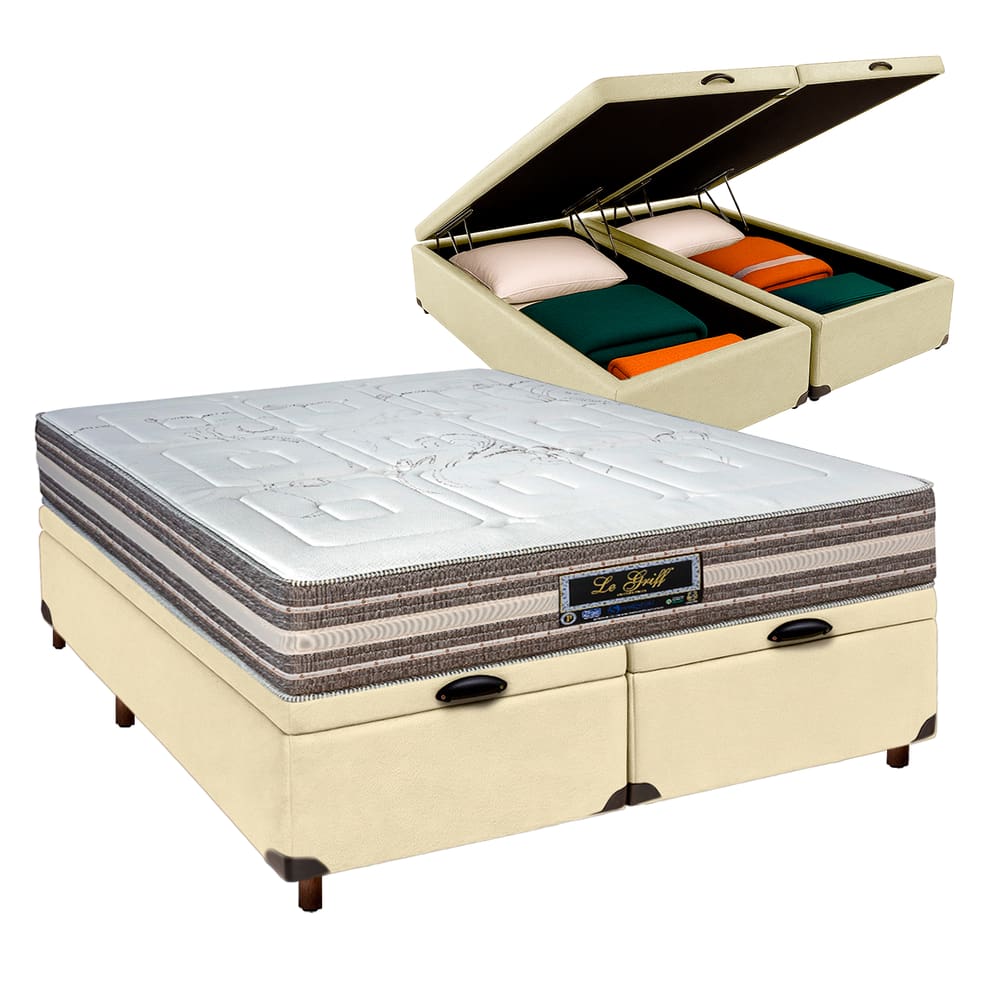 Colchão Casal Molas Ensacadas + Bau Blindado - Legriff Sankonfort