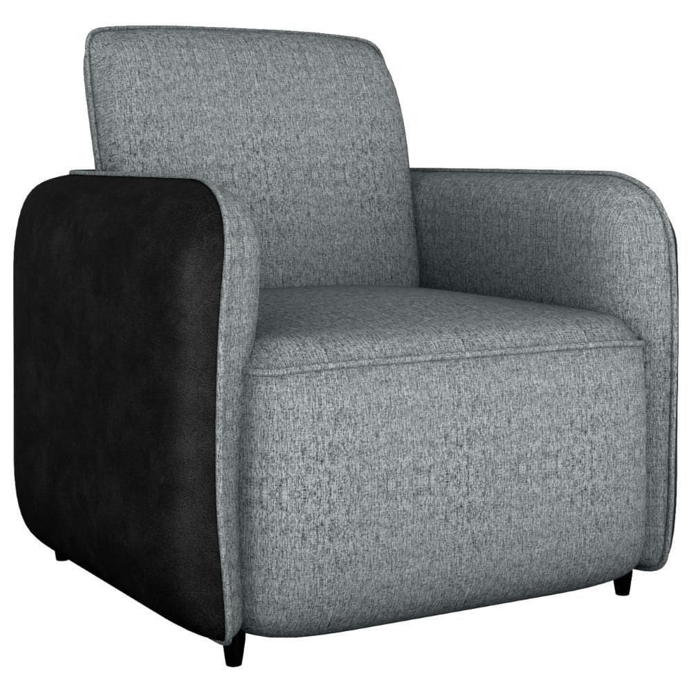 Poltrona 76 Cm Linho Vancouver Corino  Milani Store Cinza