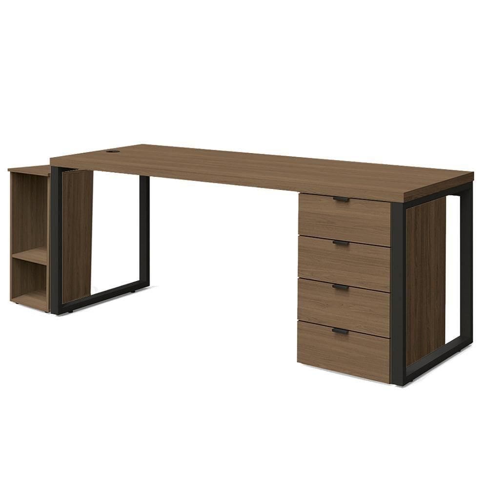 Conjunto Escritorio Industrial 3 Peças 190 Cm Frame Kappesberg Munique