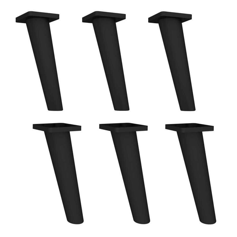 Pés Palito Retrô Kit Com 6 Unidades Multimóveis Preto