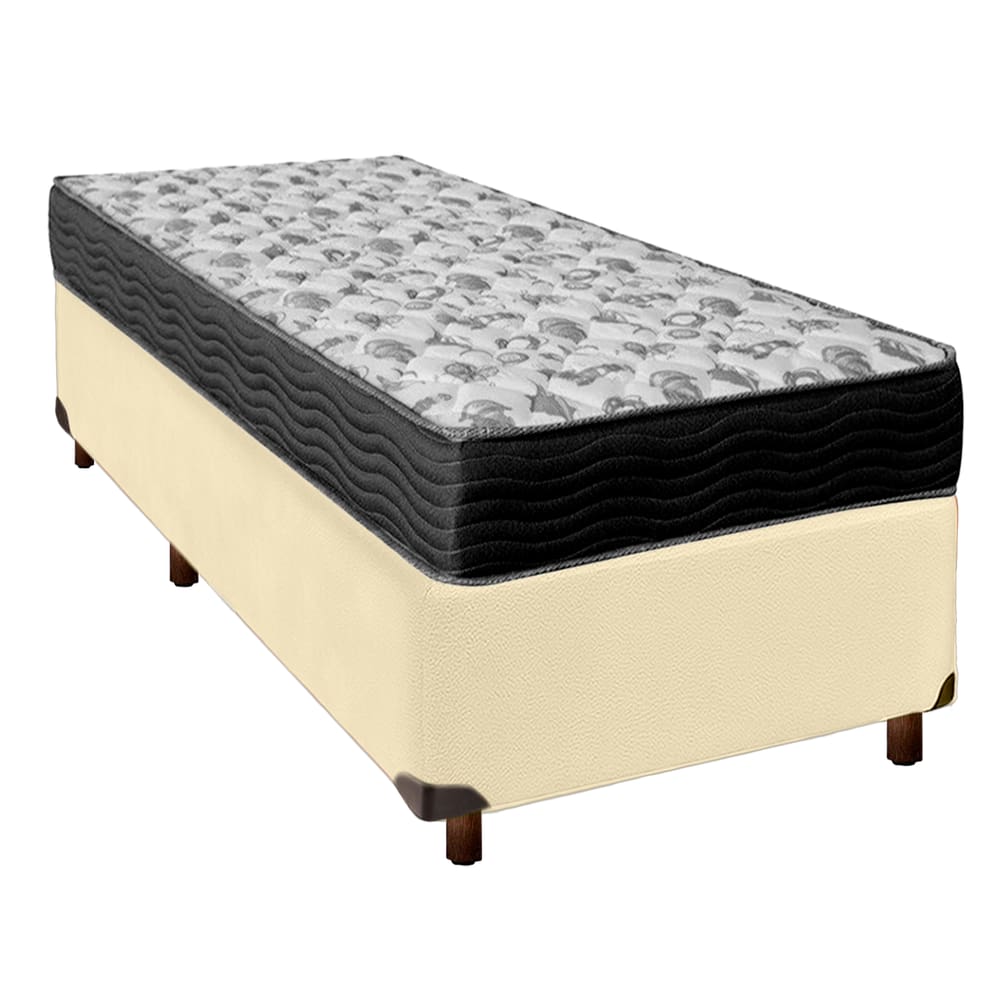 Cama Box Bau + Colchão Solteiro D33 Iso100 Ortobom