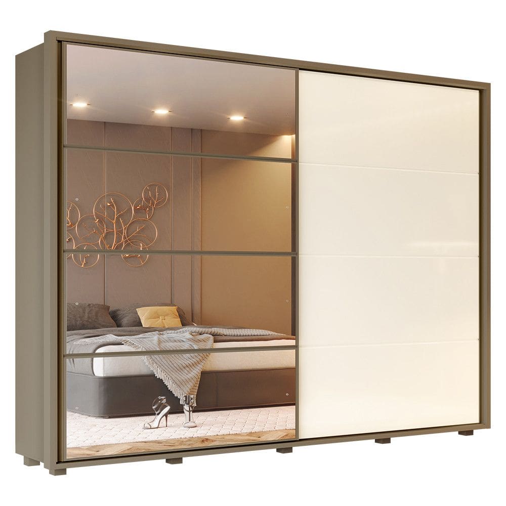 Guarda-Roupa Casal 2 Portas Correr 6 Gavetas Cavic Henn Roupeiro