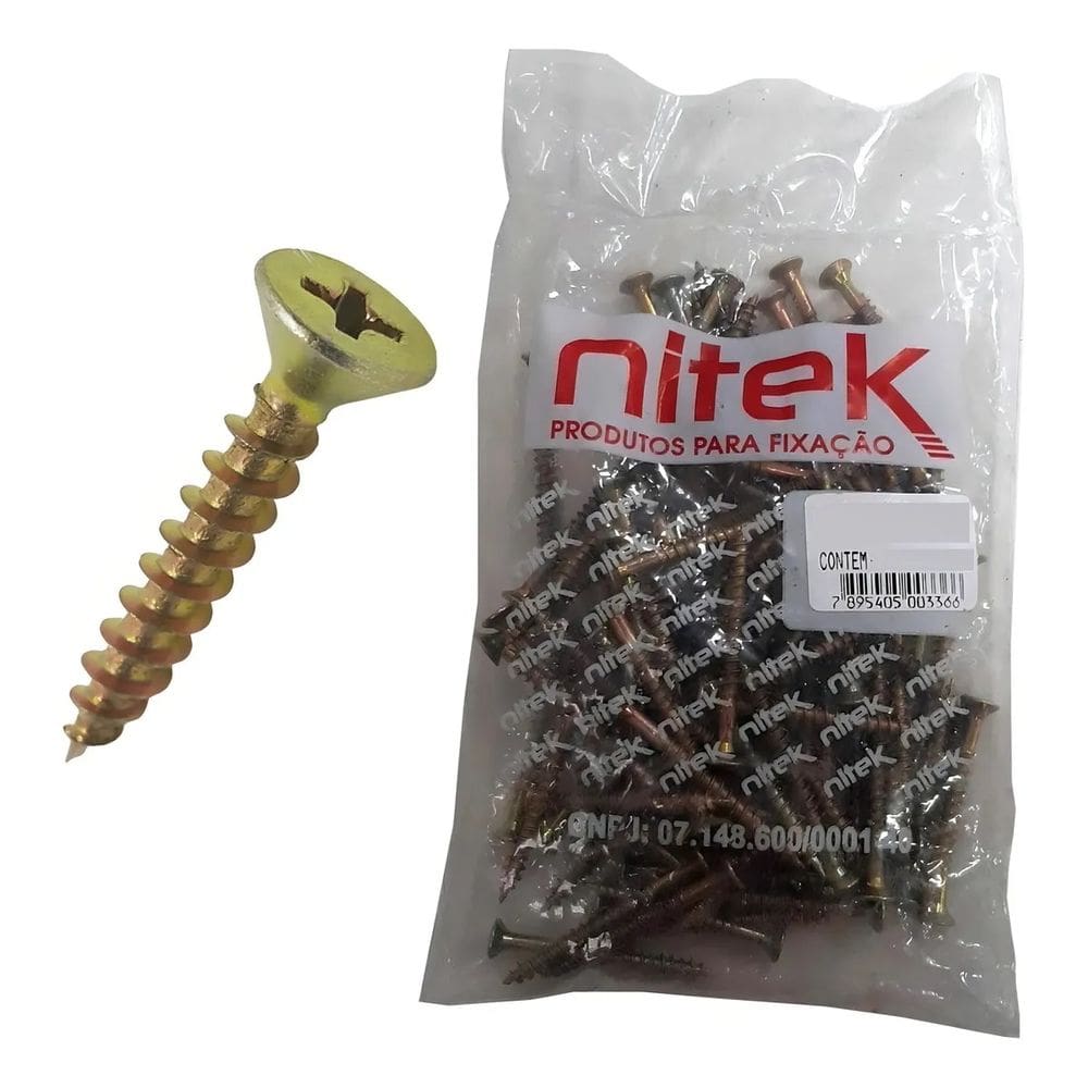 100 Parafusos 3,5x20mm Chipboard Philips - Nitek