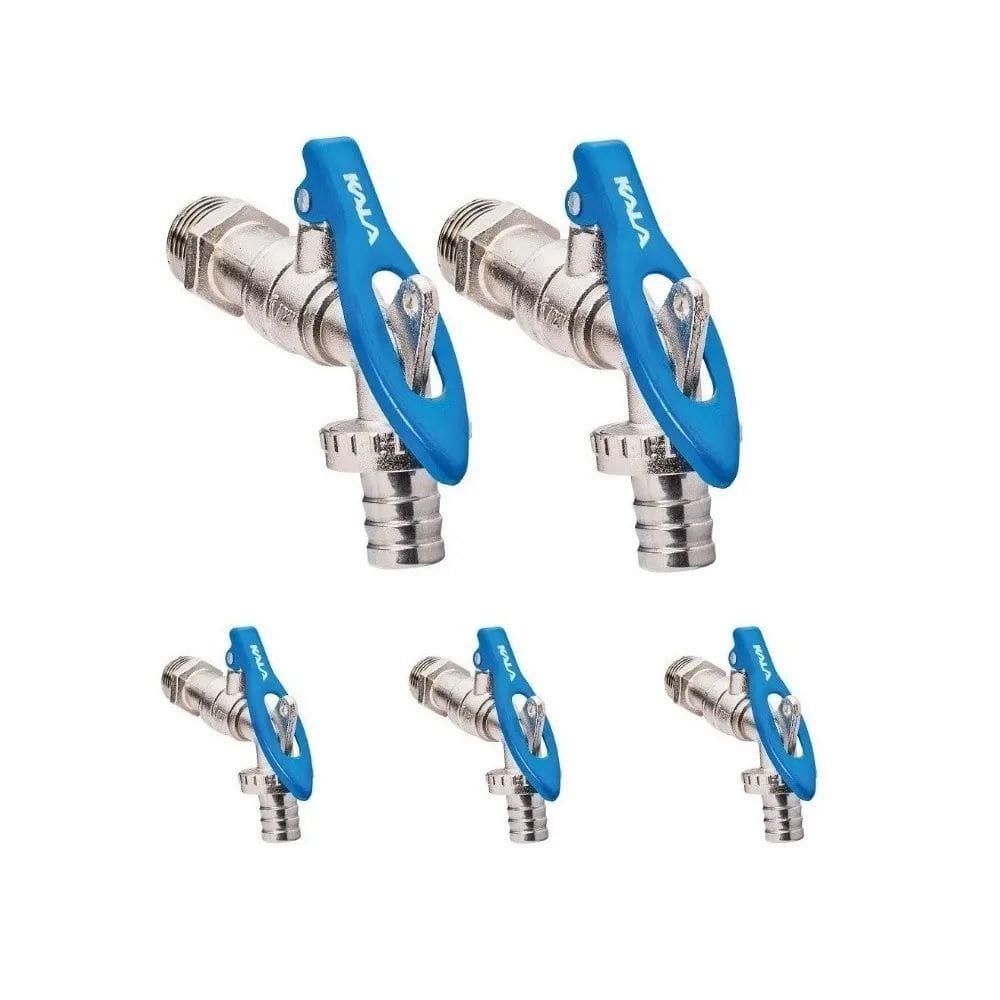 5 Torneiras Com Trava Cadeado 1/2``x3/4`` Kala 867292