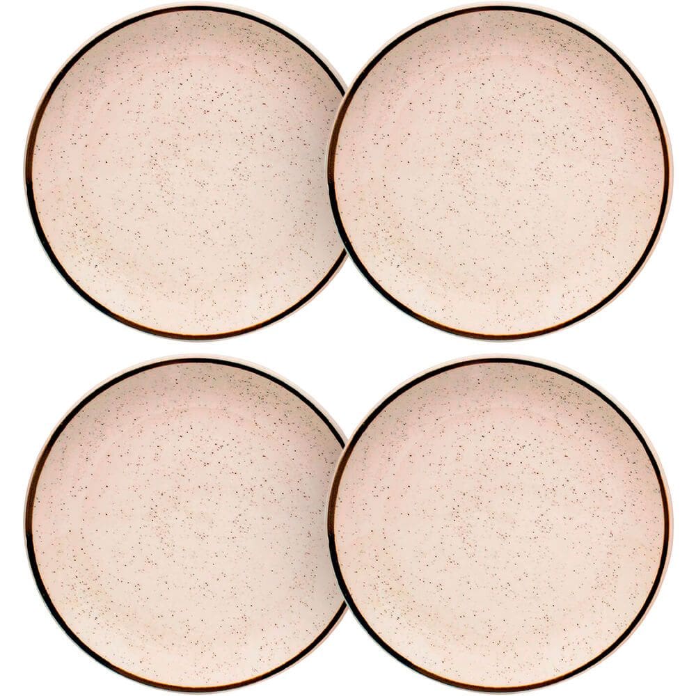 Jogo de Pratos de Porcelana Sobremesa Brisa 18,5cm 4 peças - Oxford