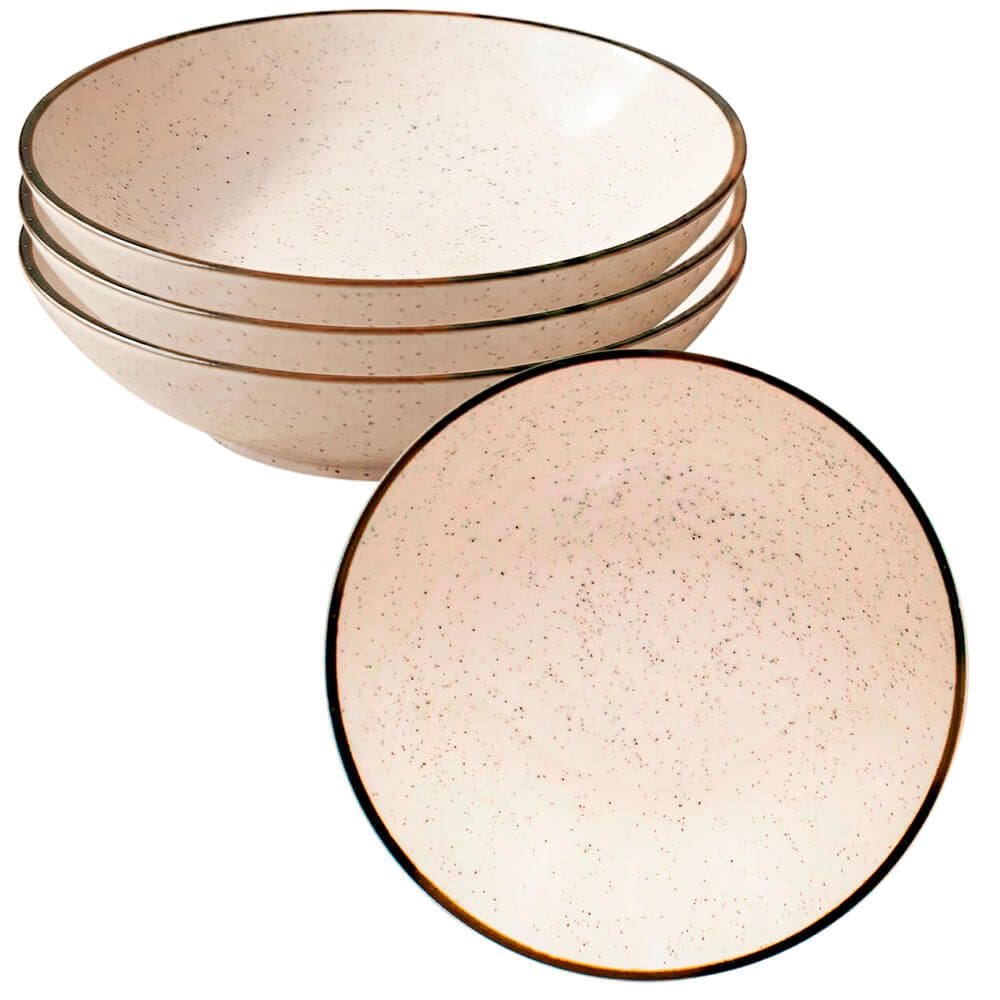 Jogo de Pratos de Porcelana Fundo Brisa 20,5cm 4 peças - Oxford