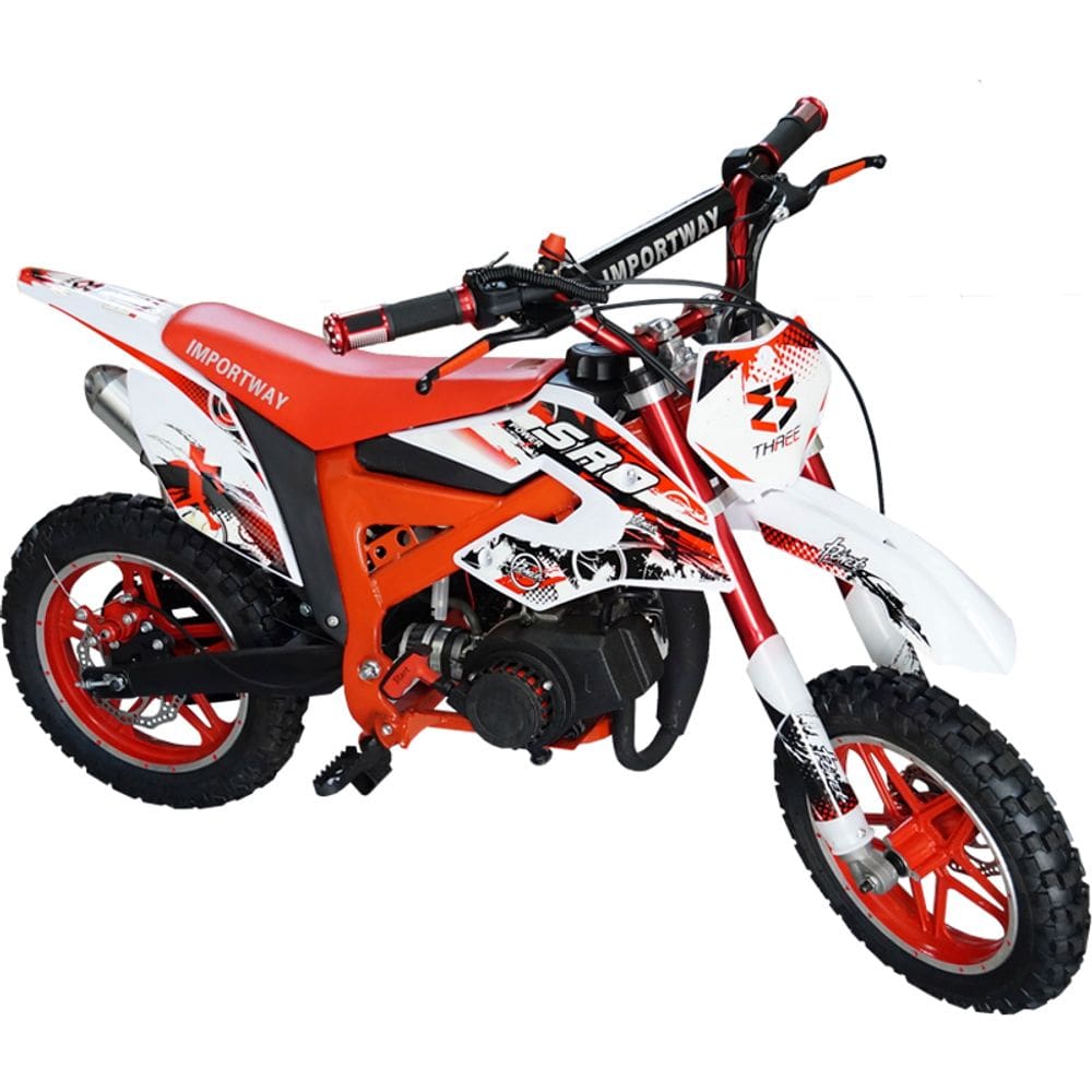 Mini Moto Infantil Partida Elétrica Gasolina 2T 49CC Cross Trilha Off Road Vermelha Iwdb-005 VM