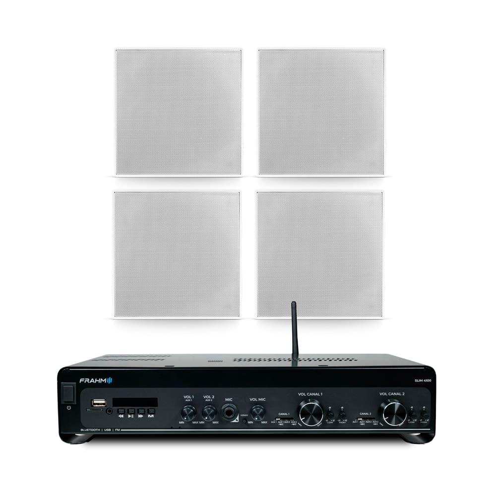 Kit Frahm Amplificador Slim 4100 G5 + 4 Arandelas 6cx 50w