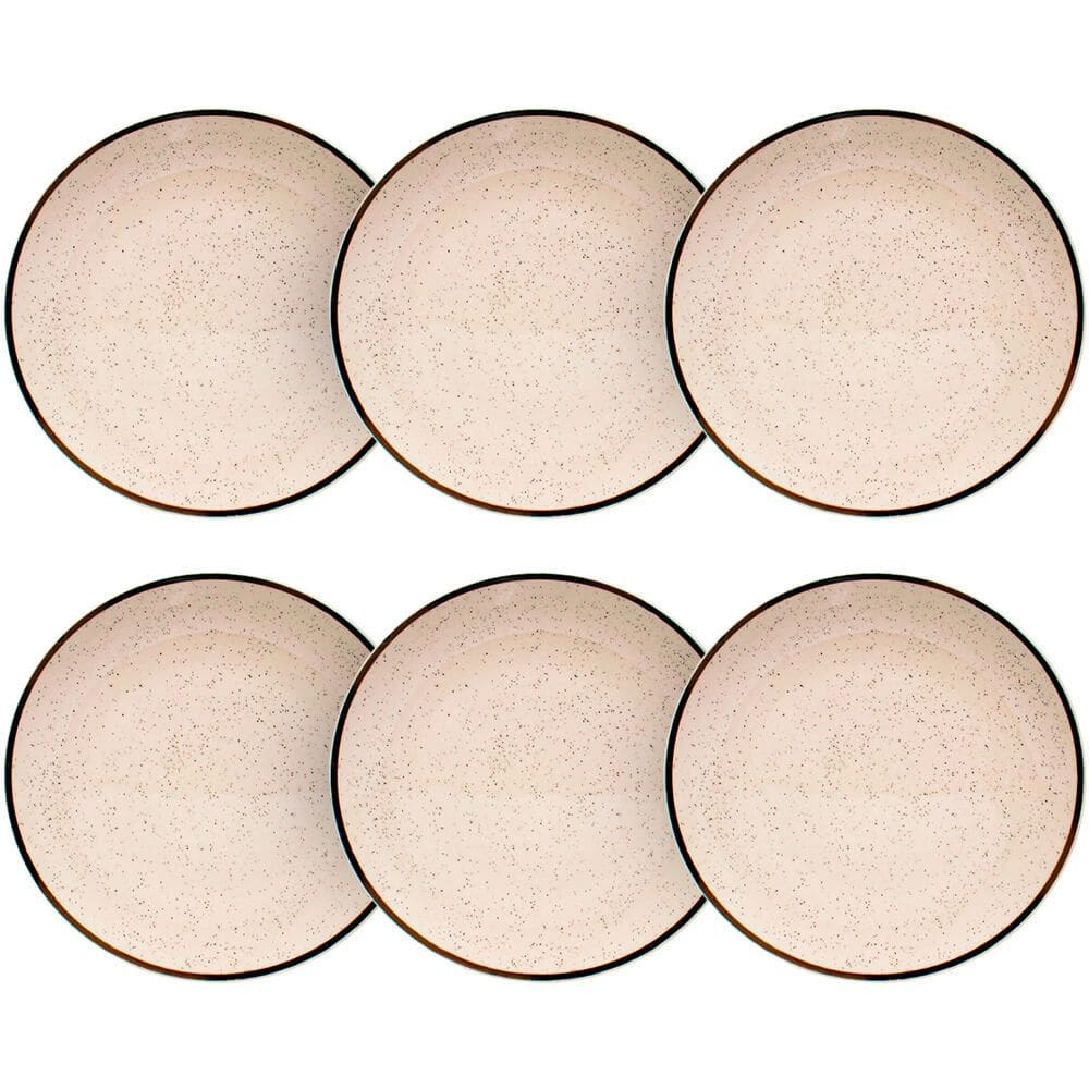 Jogo de Pratos Raso de Porcelana Brisa 26cm 6 peças - Oxford