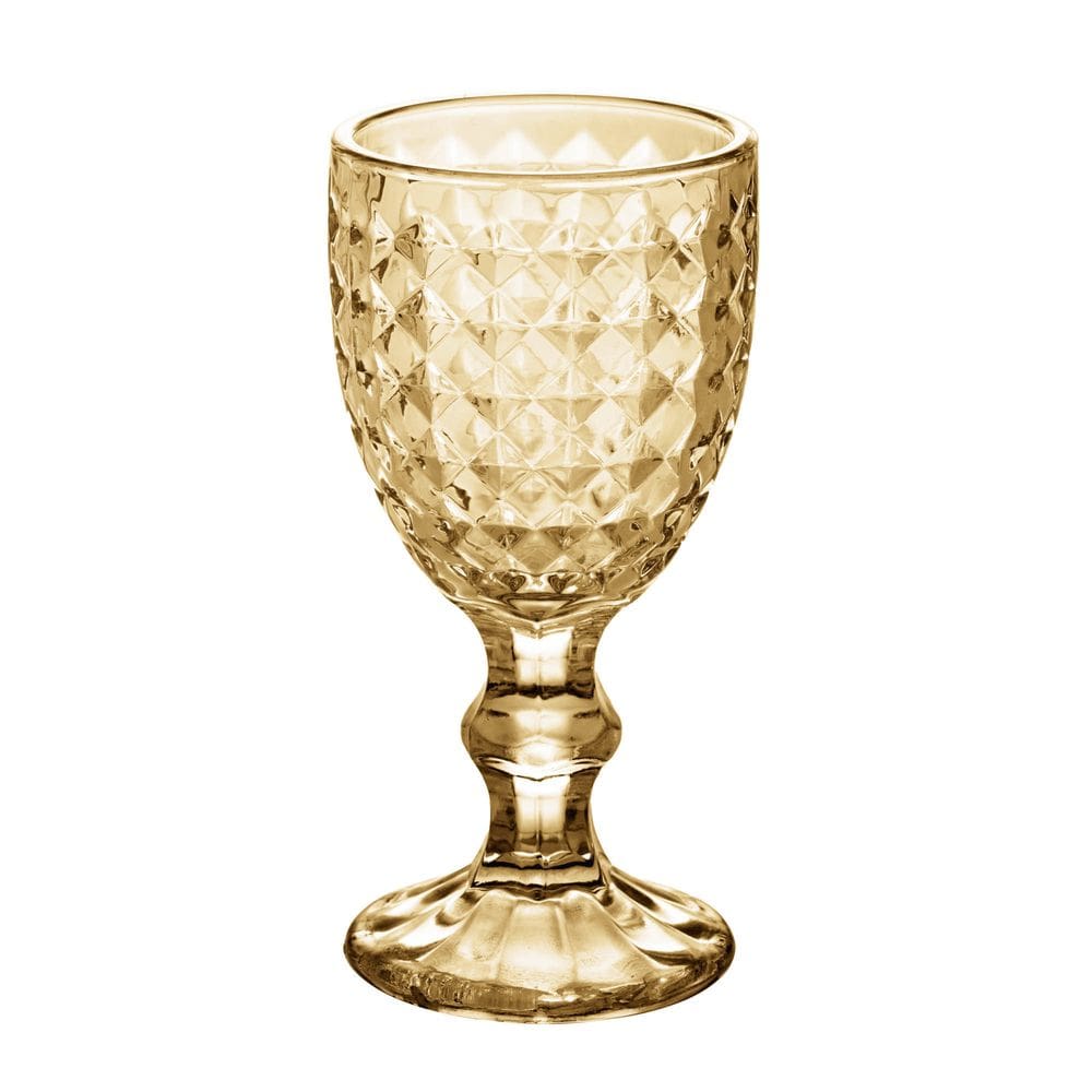 Conjunto 6 Taças de Licor de Vidro Âmbar Metalizado Bico de