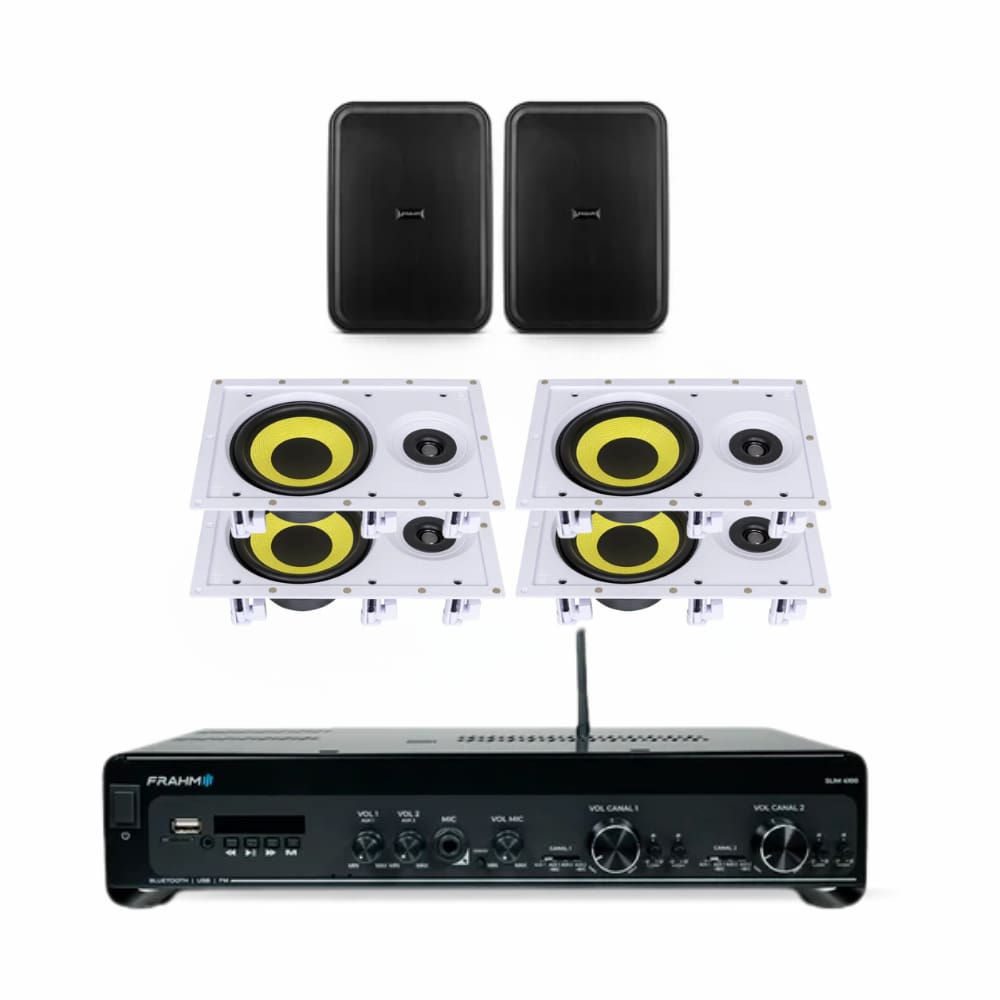 Kit Slim 4100 G5 Frahm + 4 Arandelas Ci6R Plus + 2 Caixas HS 6