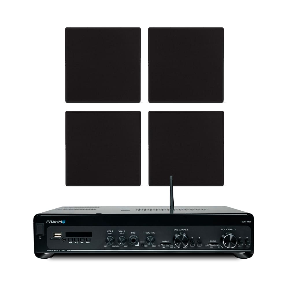 Kit Frahm Amplificador Slim 4100 G5 + 4 Arandelas 6cx 50w