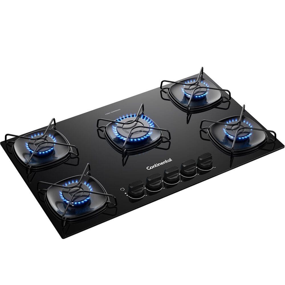 Cooktop a Gas Continental 5 Bocas Mesa de Vidro Acendimento Automatico KC5GR Electrolux