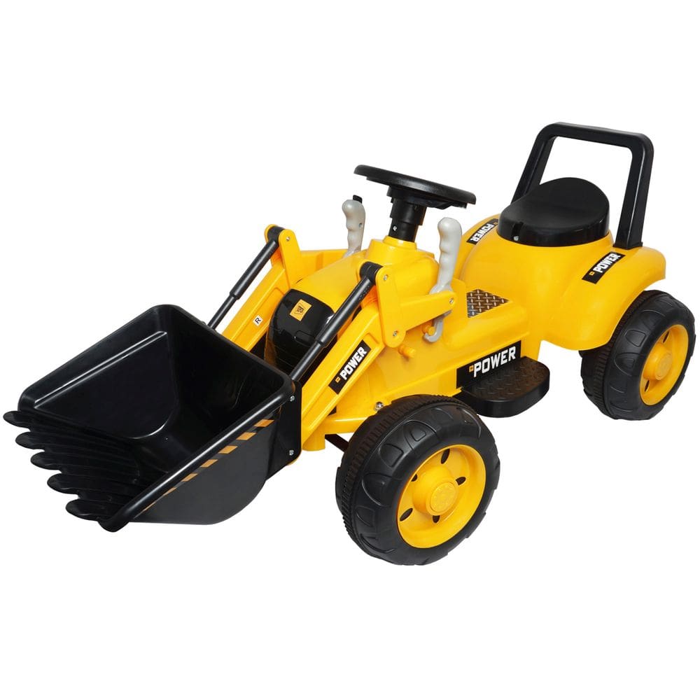 Mini Carro Trator Escavadeira Elétrico 6V Infantil Criança Bateria Amarelo Brinqway BW-081AM Bivolt