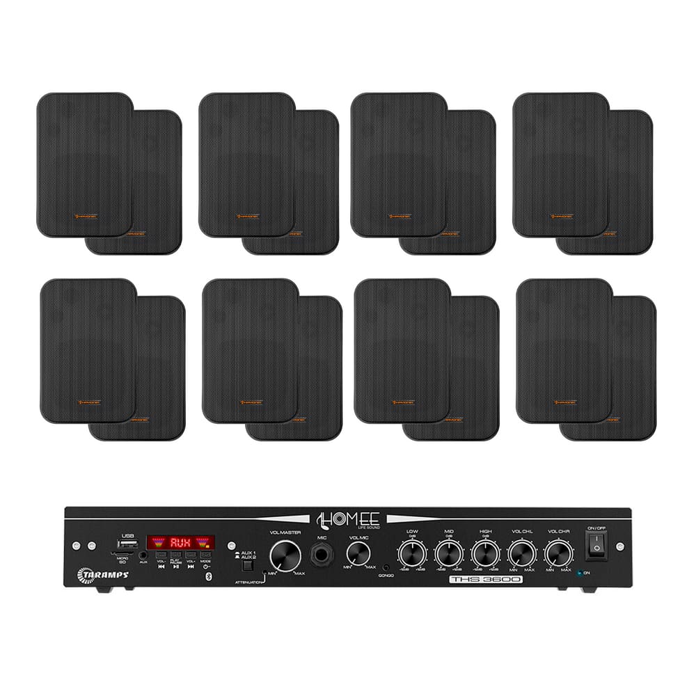 Kit Amplificador THS 3600 Taramps + 8 Pares de MSB60N