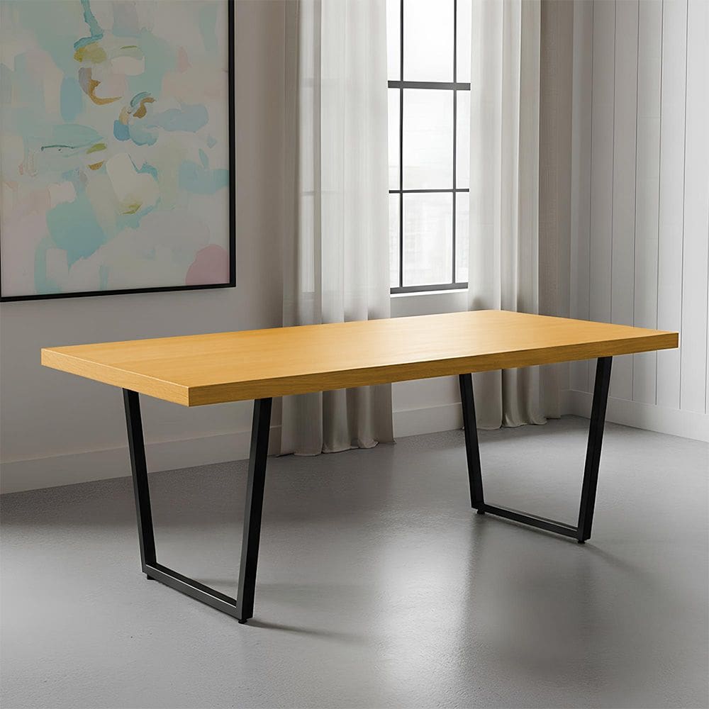 Mesa Industrial para Área Gourmet Madeira Maciça Lanna com Ferragem 2,20m Preto