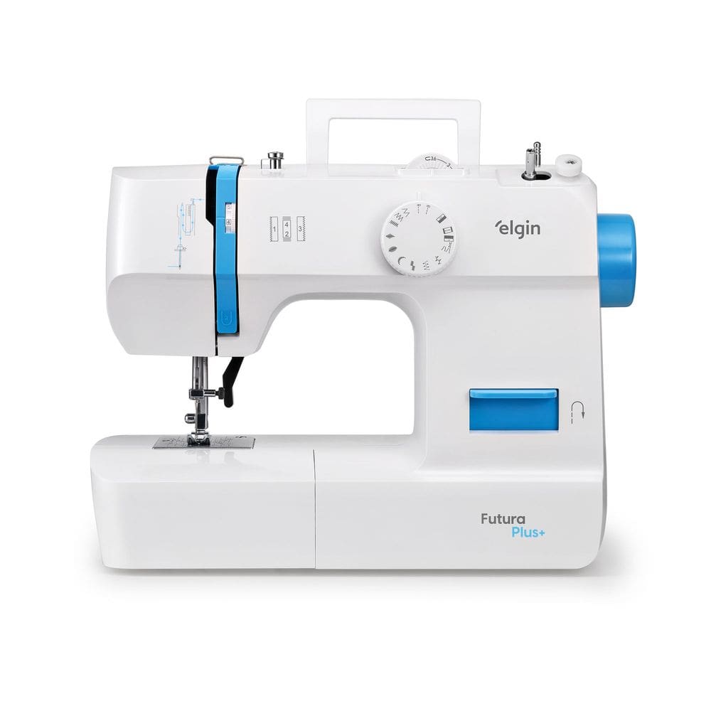 Máquina de Costura Futura Plus - 12 Pontos Braço Livre Prega Zíperes e Botões Portátil 220V