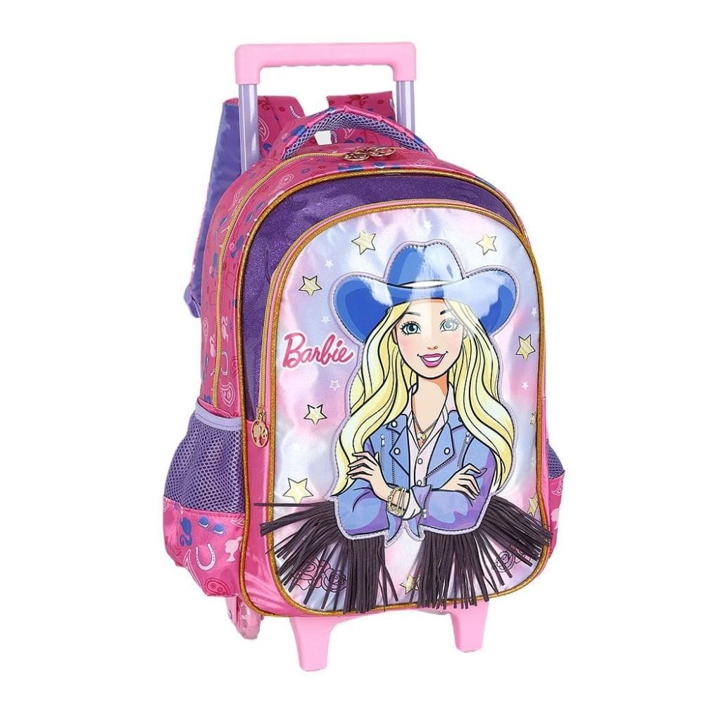 Mochila de Rodinhas Luxcel Com Alça Barbie Boiadeira Roxo