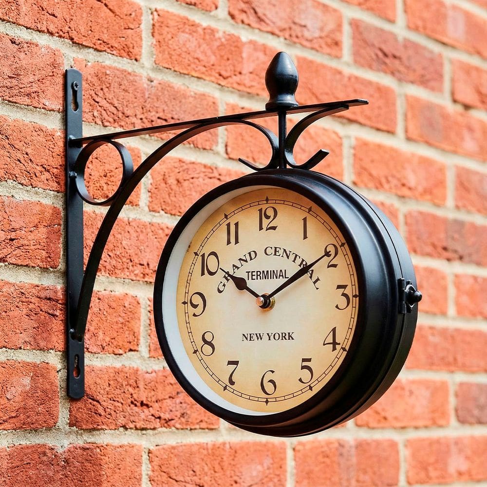 Relógio Parede Dupla Face Estação De Trem New York Terminal