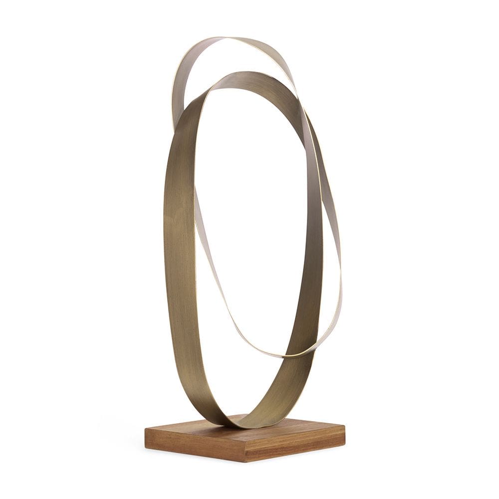Escultura Decorativa Abstrata em Metal Bronze 42cm 21289 Mart