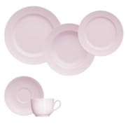 Jogo de Jantar Chá 20 Peças Rosa Chevron Germer Porcelanas