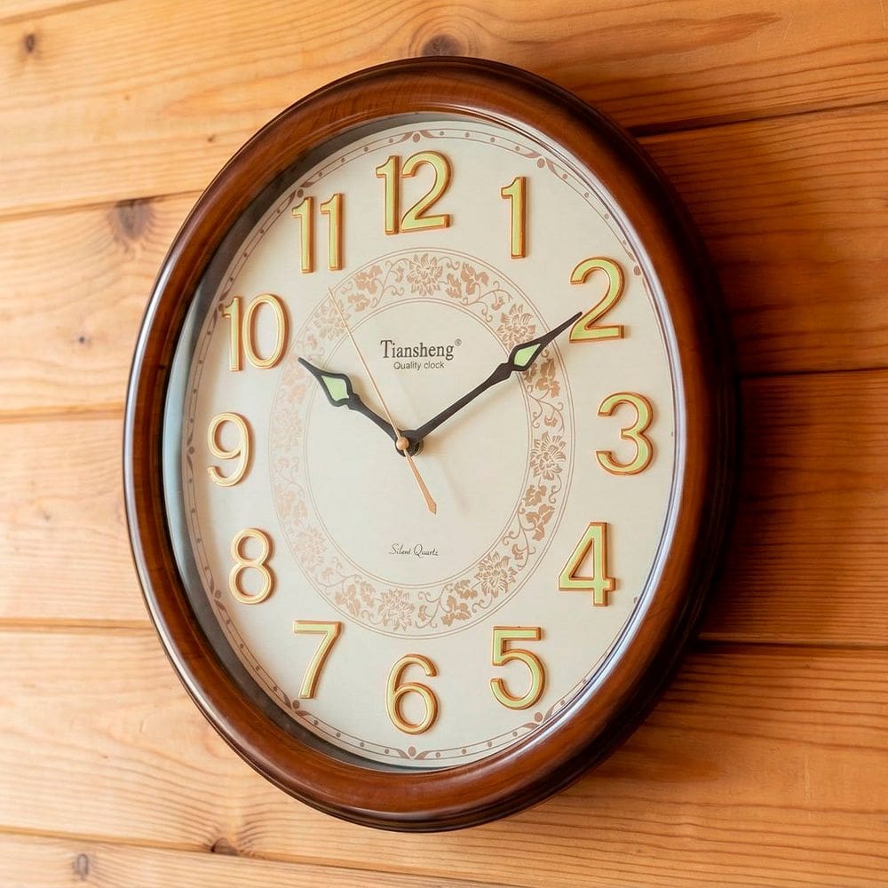 Relógio De Parede Tiansheng Decorativo Branco Rustico 46cm