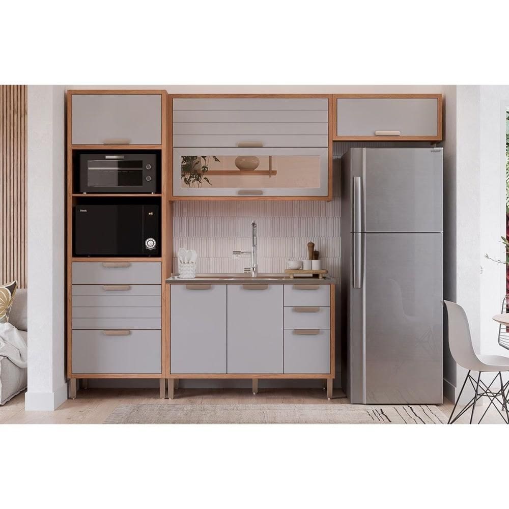 Cozinha Completa MGM 4 Peças Eloise C4P256 Cinamomo/Platina