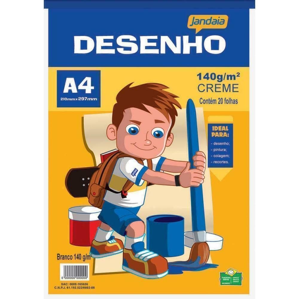 Bloco Técnico s/Margem Desenho A4 140g 20fls. Creme