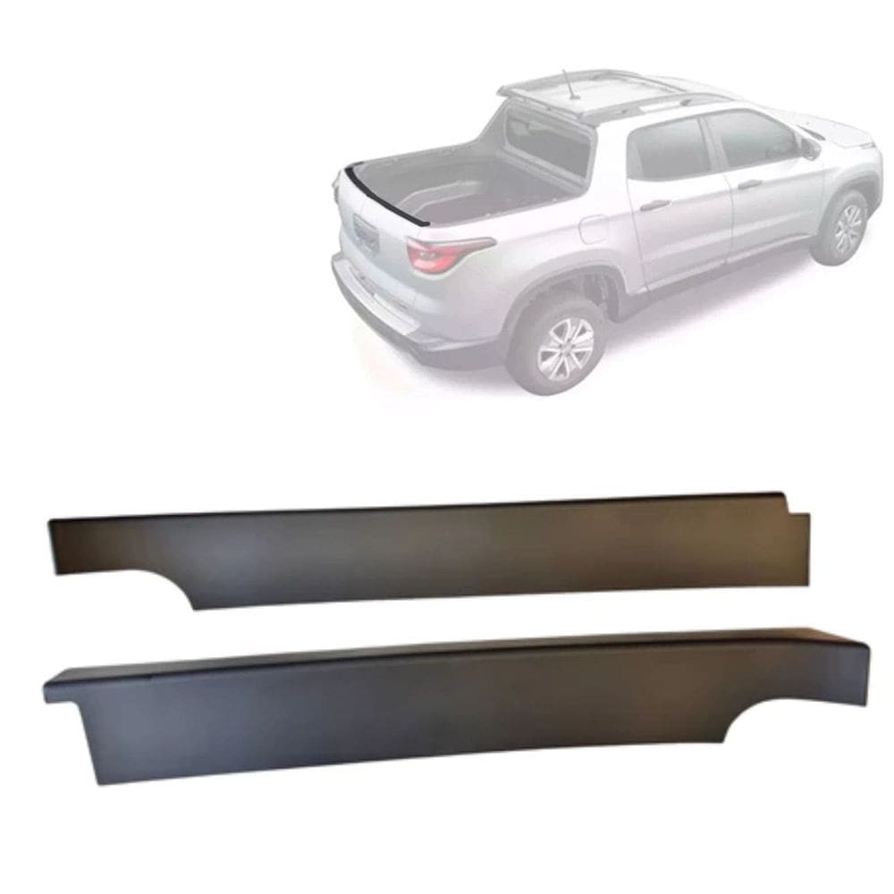 Par Moldura Porta Da Caçamba Fiat Toro 2016 Até 2025 Preto Preto Preto