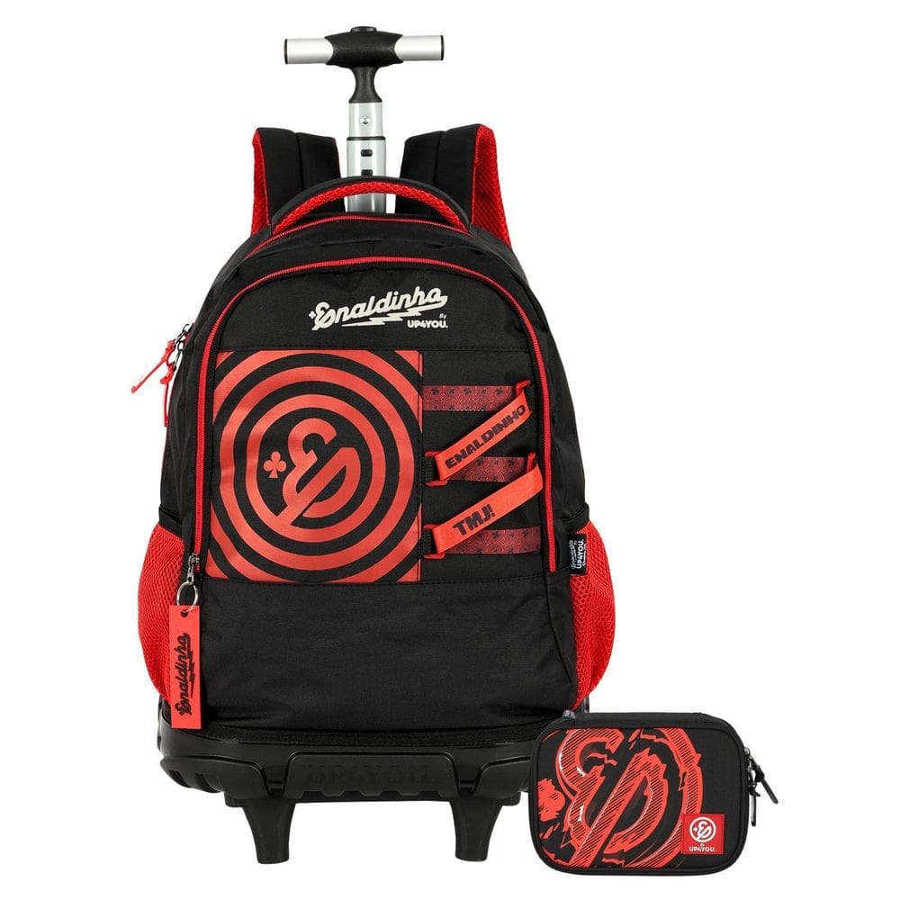 Kit Escolar Enaldinho Mochila Rodinha + Estojo Box