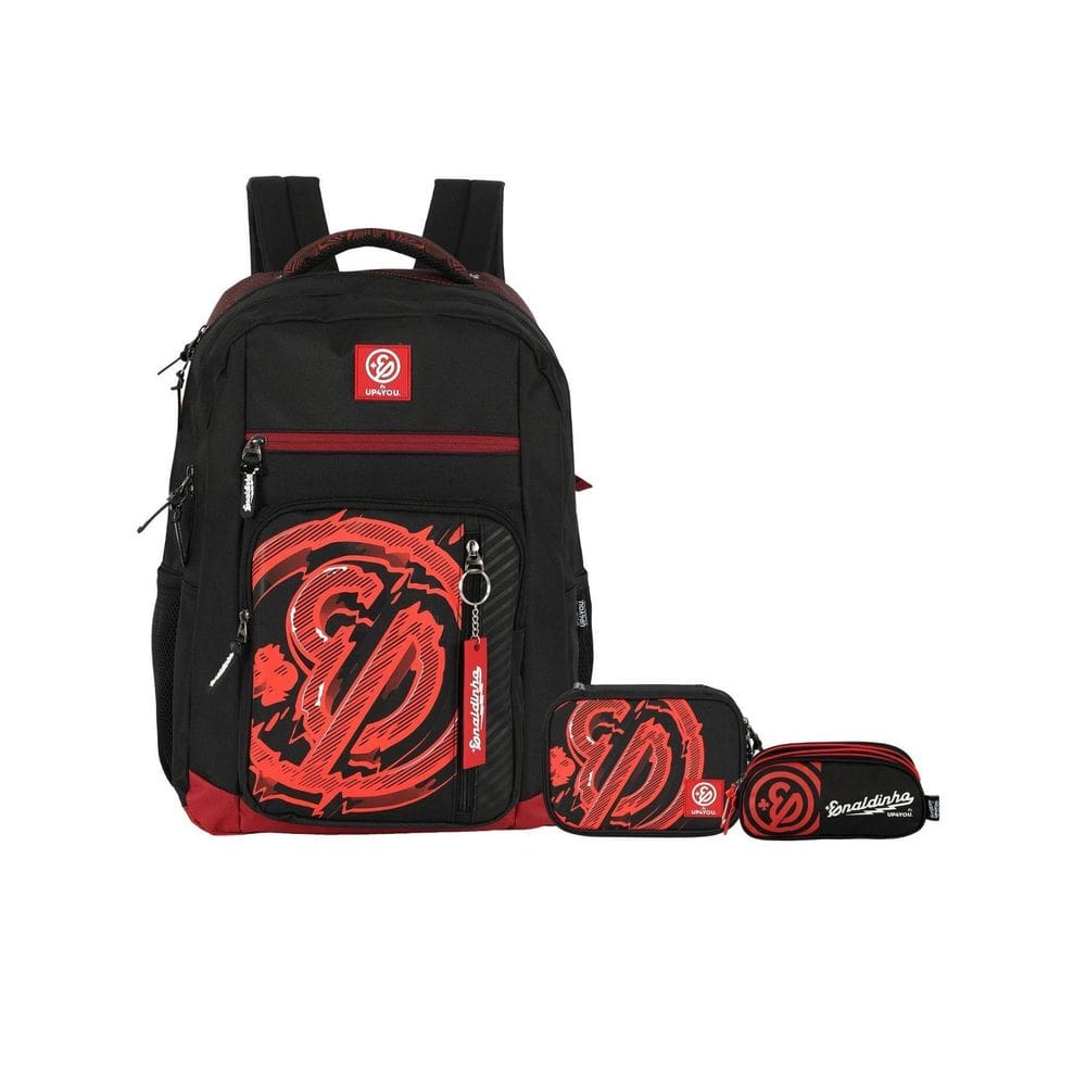 Kit Enaldinho Mochila Costas + Estojos Box E Triplo
