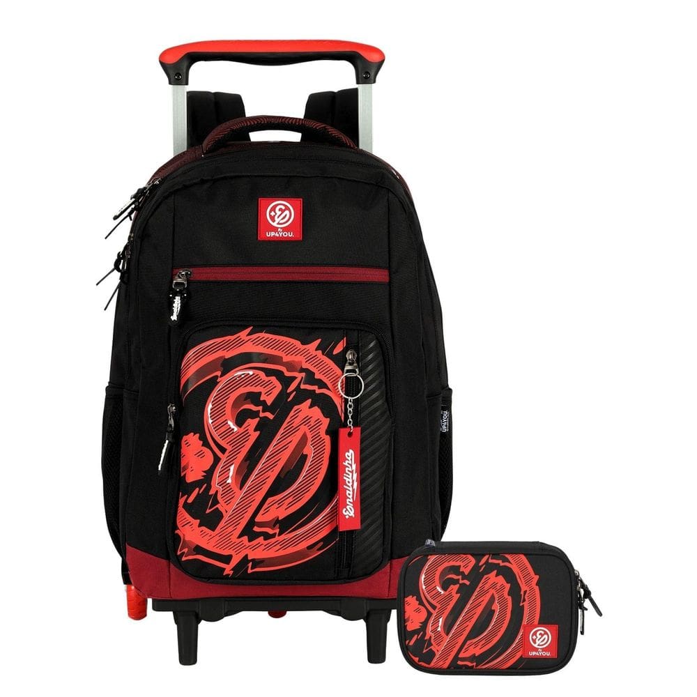 Kit Escolar Enaldinho Mochila 2Em1 Rodas + Estojo Box