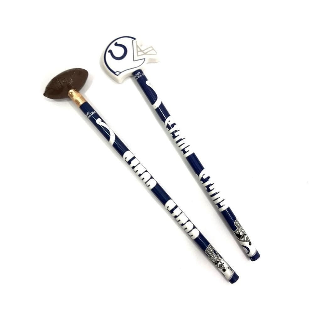 Kit 2 Lápis E Borrachas Nfl Indianapolis Colts