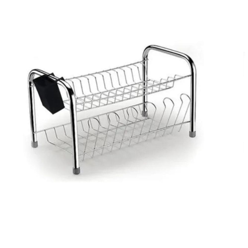 Escorredor De Pratos Duplo Com Porta Talher