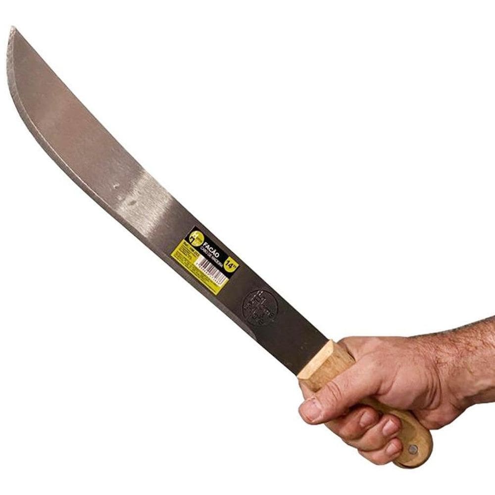Facão Para Bater Mato 14 Cabo Madeira Fulltang 48Cm Trilha