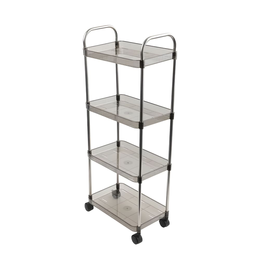 Carrinho Multiuso Conthey 4 Prateleiras Acrílico Rodínhas