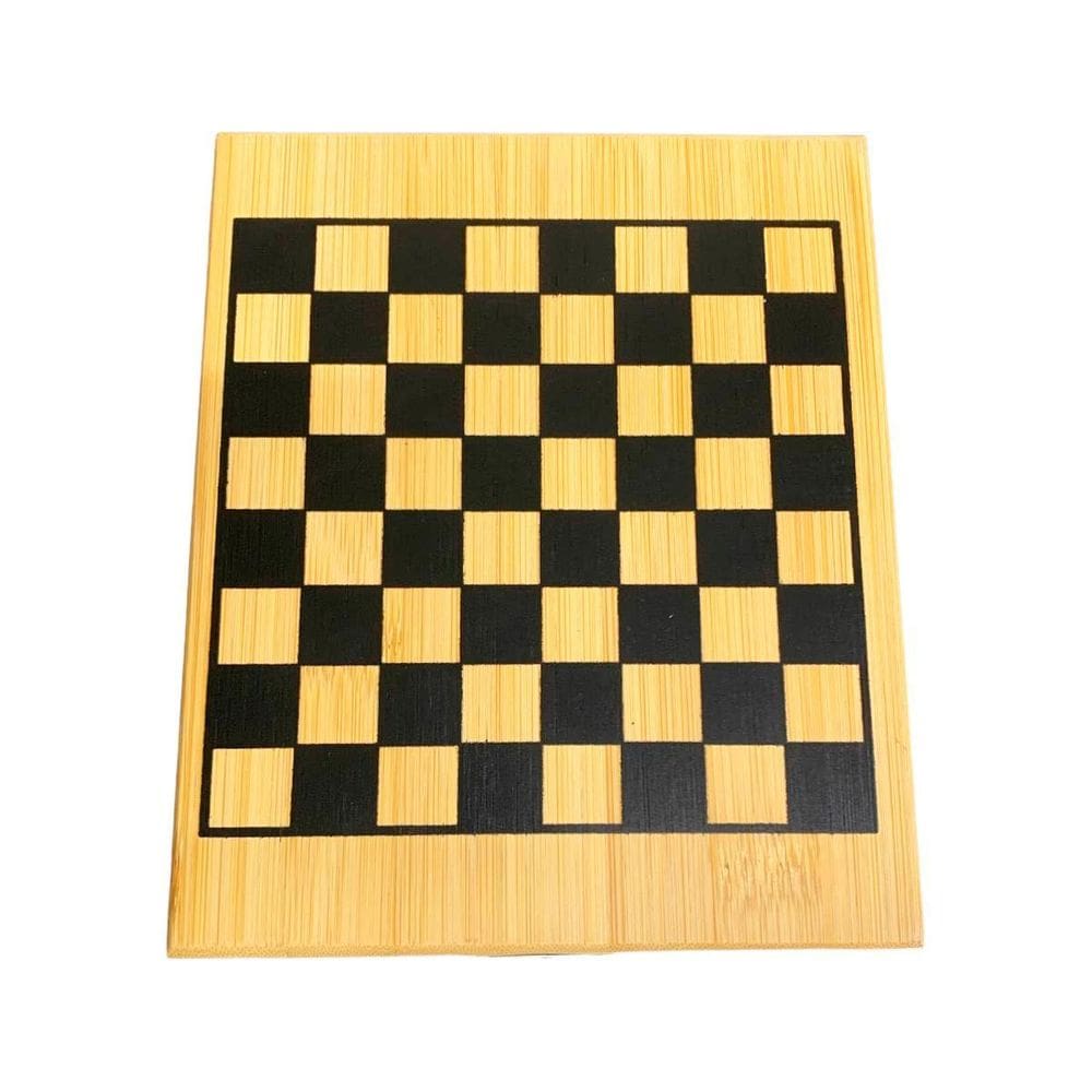Kit 4Un Acessórios Para Vinho Tabuleiro De Xadrez De Bambu