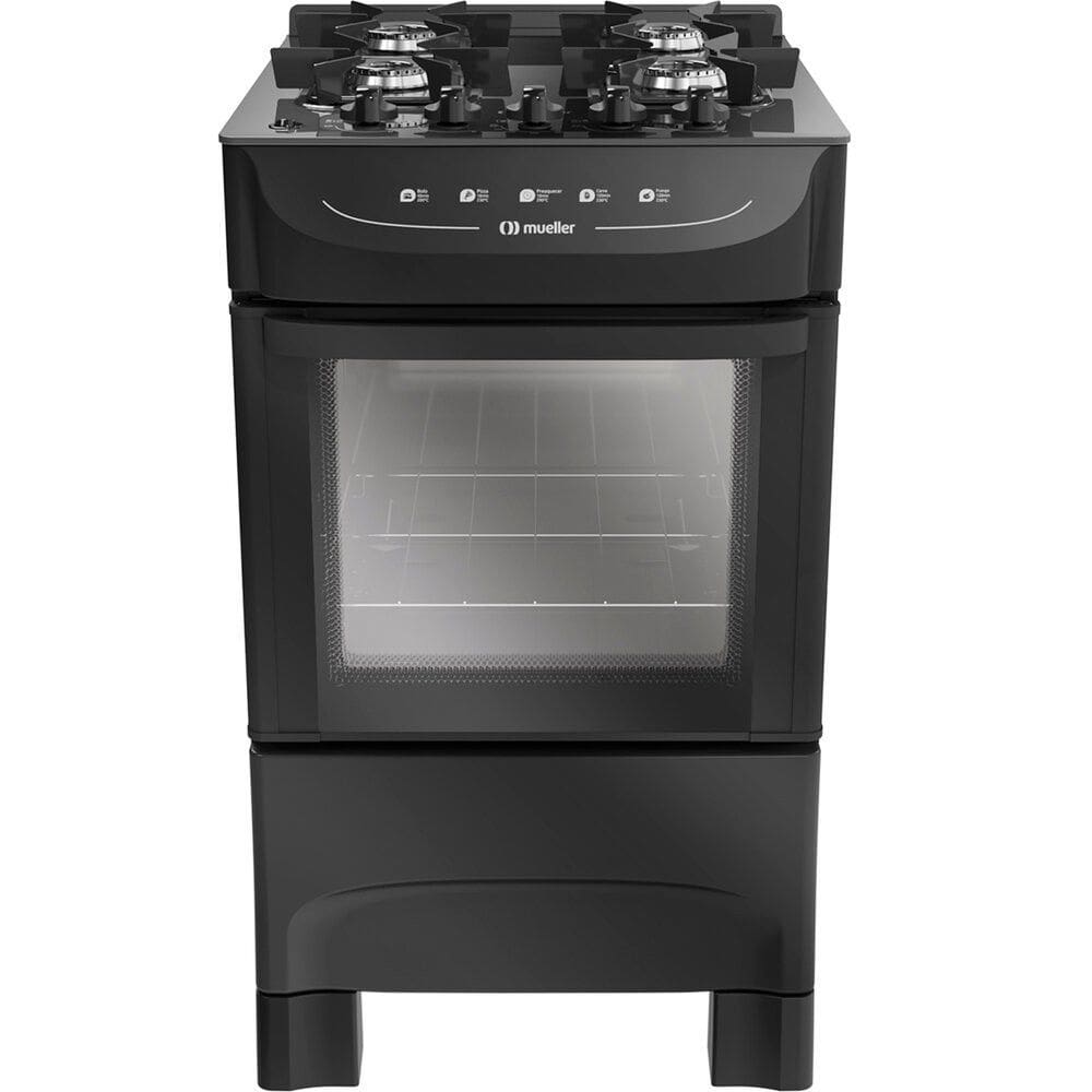 Fogao a Gas 4 Bocas Mesa de Vidro Acendimento Automatico MFV4BB Mueller