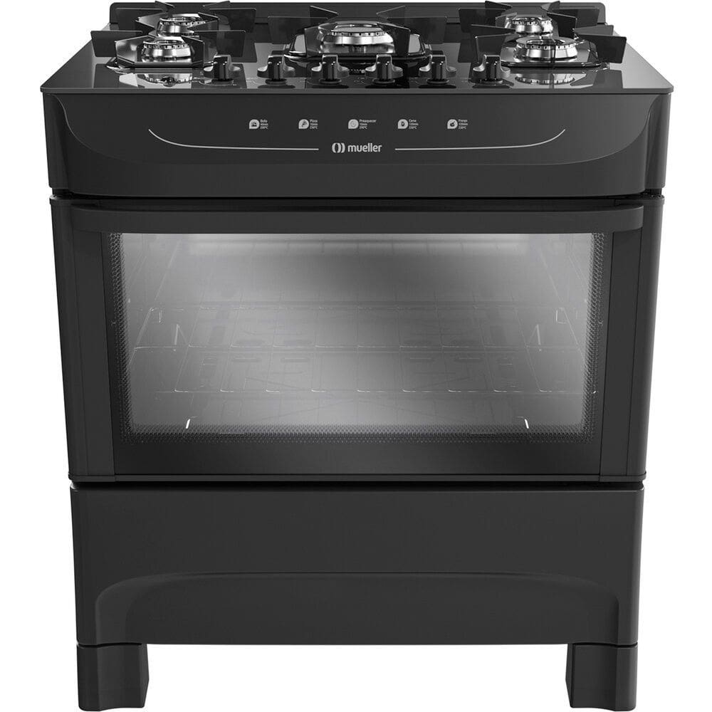 Fogao a Gas 5 Bocas Mesa de Vidro Acendimento Automatico MFV5BB Mueller