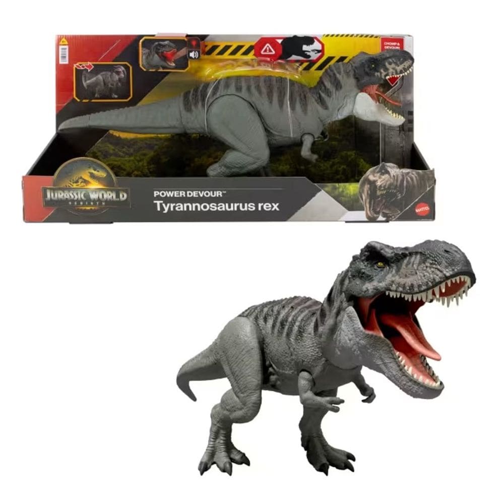 Jurassic World Dinossauro T-Rex Mordida Destruidora com som - Mattel