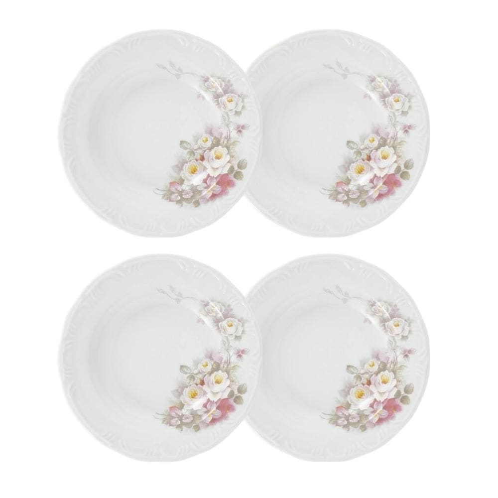 Jogo 4 Pratos Rasos Eterna 26 cm Porcelana Schmidt