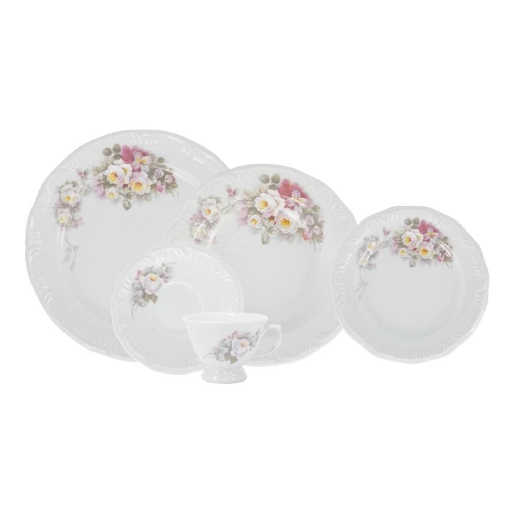 Jogo de Jantar 40 Peças Chá Eterna Porcelana Schmidt