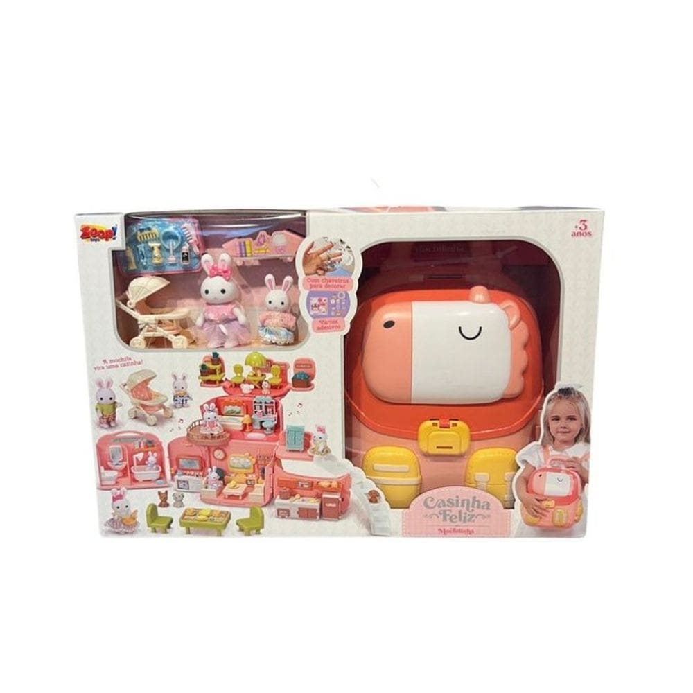 Casinha Feliz Mochila Unicórnio Com Coelhinhos - Zoop Toys