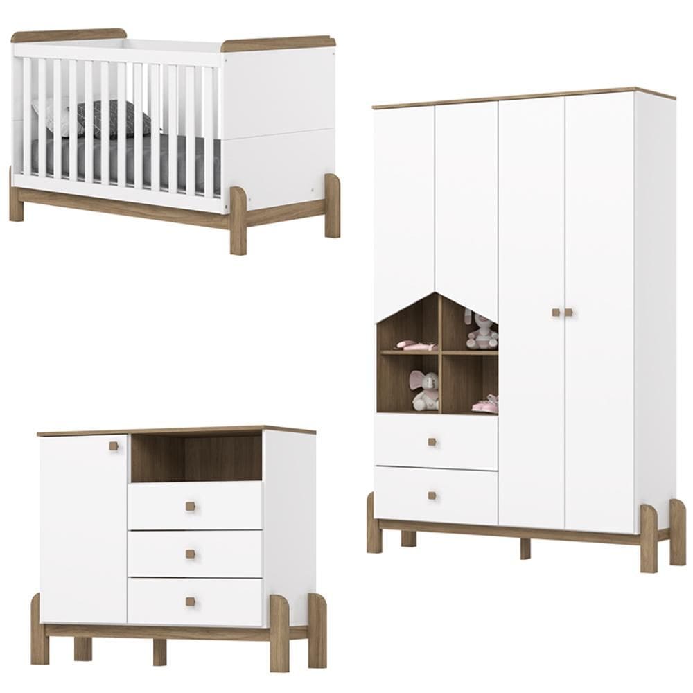 Quarto Infantil Mini Cama Ternura Branco