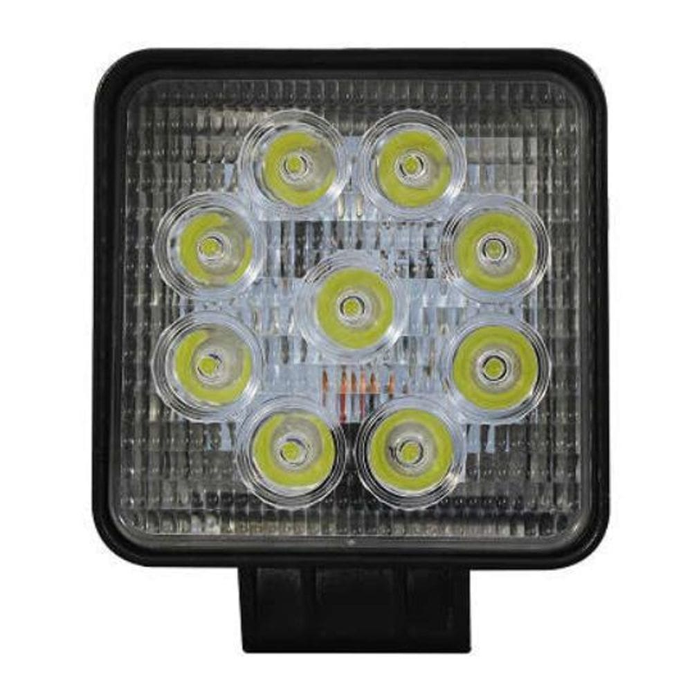 Farol De Milha 9 Leds Quadrado Universal 27W 6000K 12V 24V T