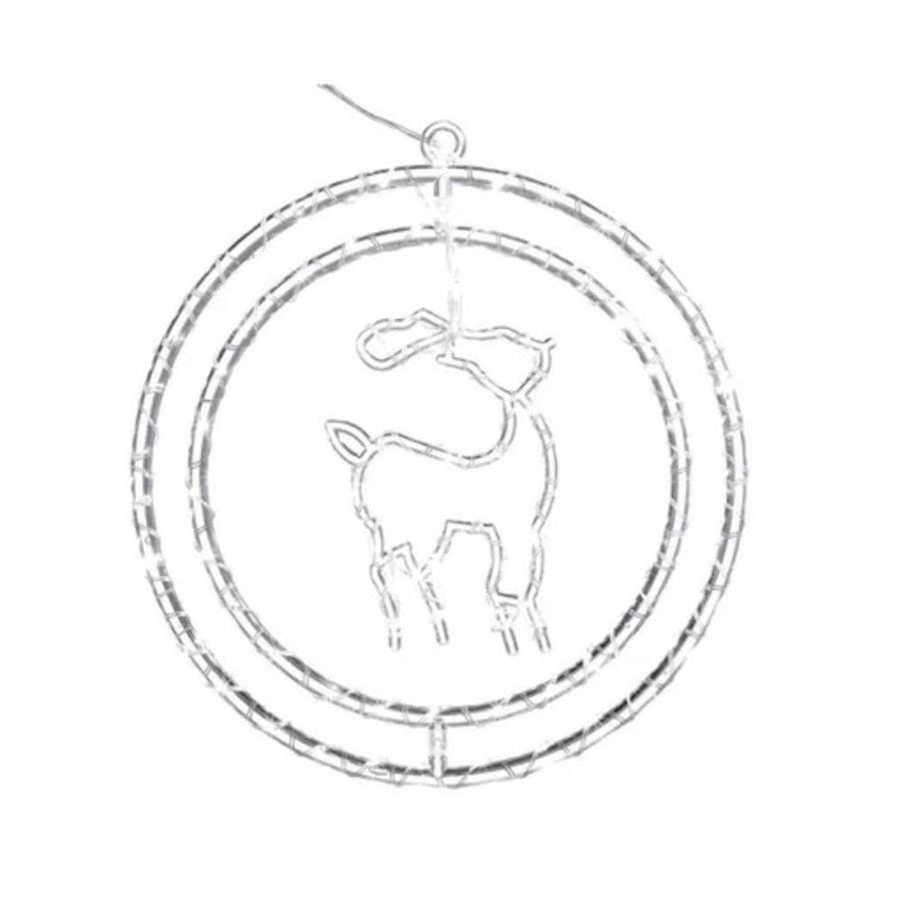 Argola Dupla Com Figura Rena 80 Leds Branco - Global